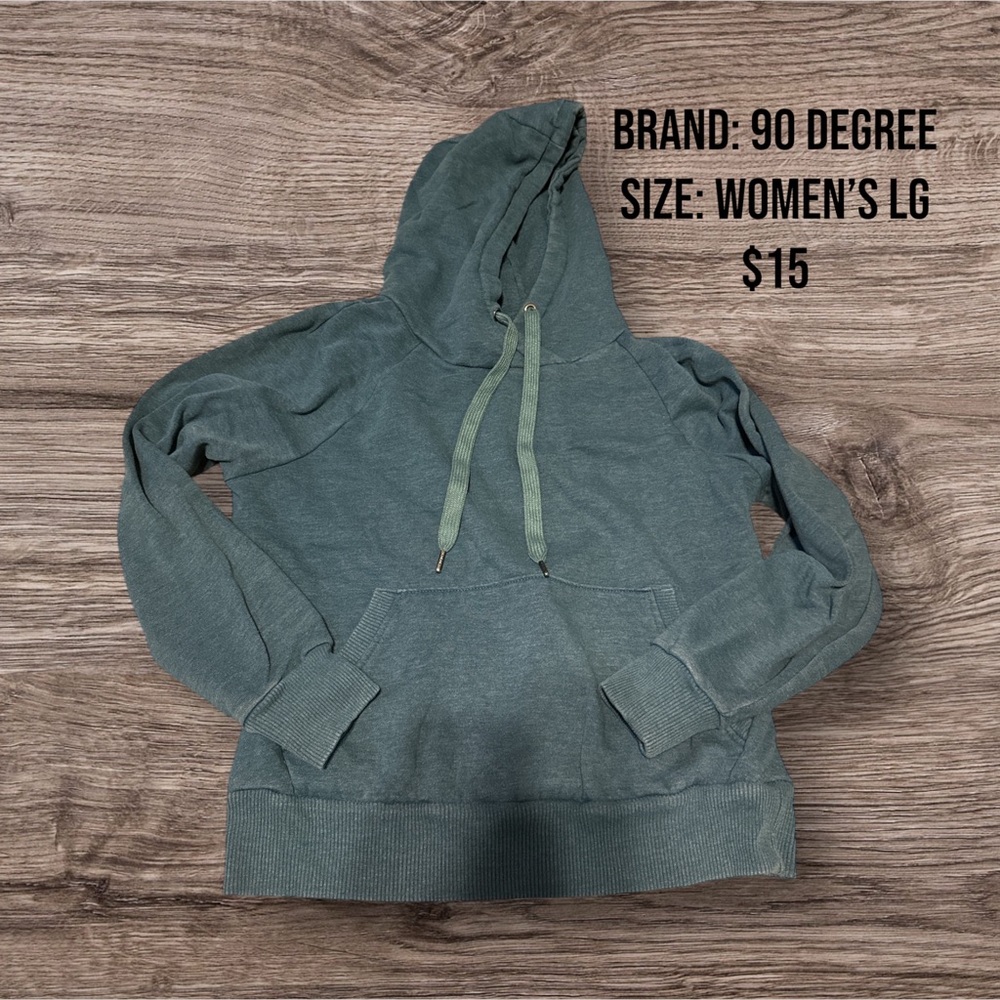 Women’s Large Blue Hoodie 90 Degree